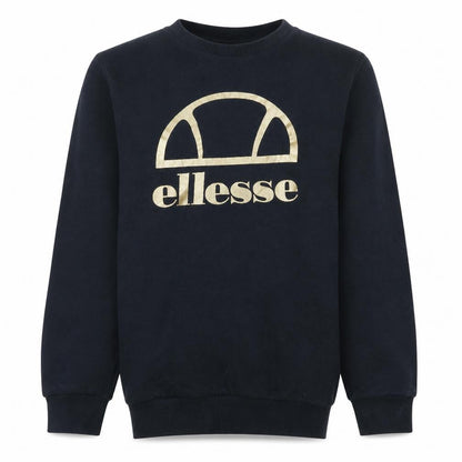 Front view of Ellesse girls’ black pullover sweatshirt 12-13 years logo fleece