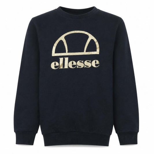 Front view of Ellesse girls’ black pullover sweatshirt 12-13 years logo fleece