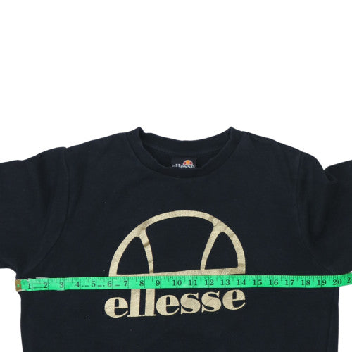 Ellesse Girls Black Pullover Sweatshirt 12-13 Years Logo Fleece
