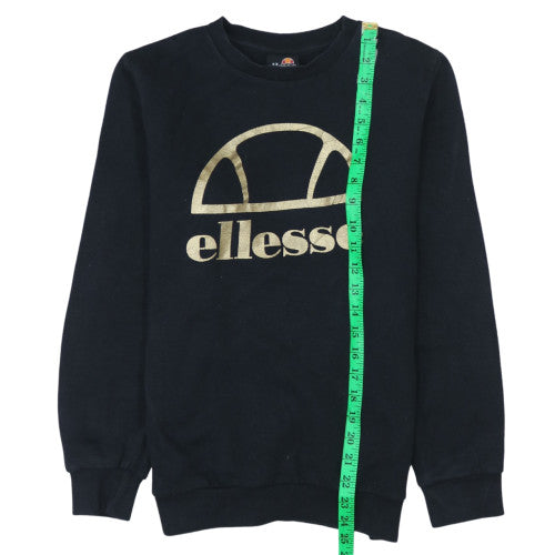 Ellesse Girls Black Pullover Sweatshirt 12-13 Years Logo Fleece