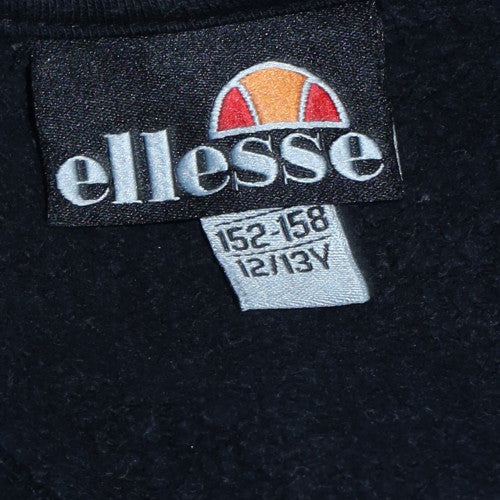 Ellesse Girls Black Pullover Sweatshirt 12-13 Years Logo Fleece