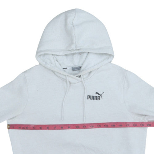 Puma Men’s White Pullover Hoodie Size L Regular Fit Kangaroo Pocket