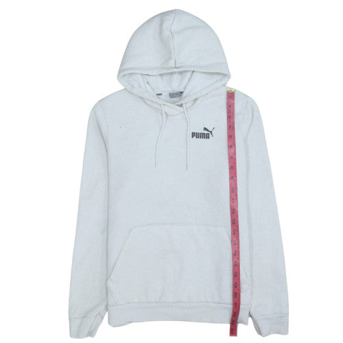 Puma Men’s White Pullover Hoodie Size L Regular Fit Kangaroo Pocket