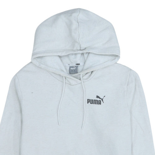 Puma Men’s White Pullover Hoodie Size L Regular Fit Kangaroo Pocket