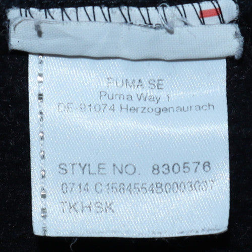 Puma Mens Black Full Zip Hoodie L Logo Fleece Sweatshirt