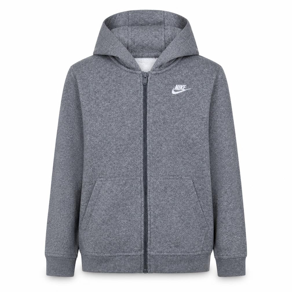 Nike Boys Grey Full Zip Fleece Hoodie L Regular Fit