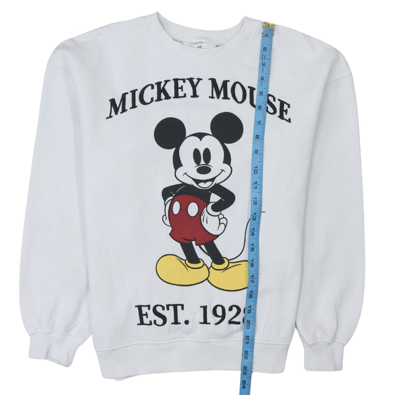 H&M Girls White Mickey Mouse Graphic Pullover Sweatshirt 13-14 Years