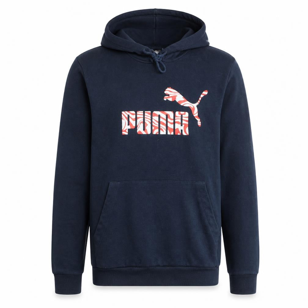 Puma Men's Blue Pullover Hoodie M Sports Graphic Fleece Jumper