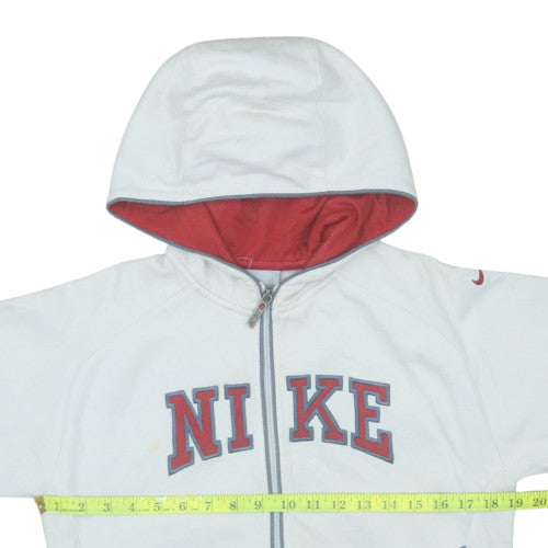 Nike Teens White Full Zip Hoodie Size 10 EU 138-140 Cotton Blend