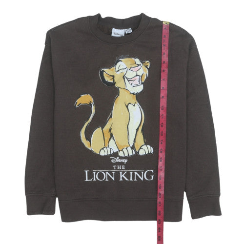 Disney Women Brown The Lion King Sweatshirt 2XS Crew Neck Pullover