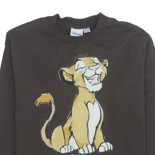 Disney Women Brown The Lion King Sweatshirt 2XS Crew Neck Pullover