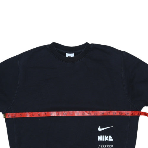 Nike Men's Black Small Crew Neck Graphic Print Pullover Sweatshirt