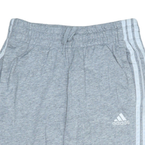 Adidas Womens Grey XS Joggers with Side Stripe and Elastic Waist