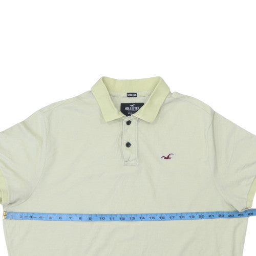 Hollister Men's Beige Epic Flex Stretch Polo Shirt XXL