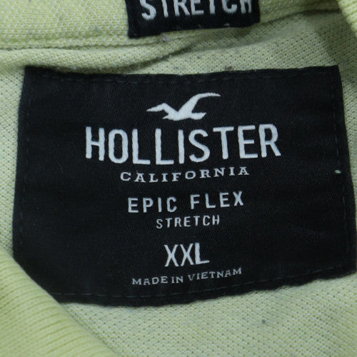Hollister Men's Beige Epic Flex Stretch Polo Shirt XXL