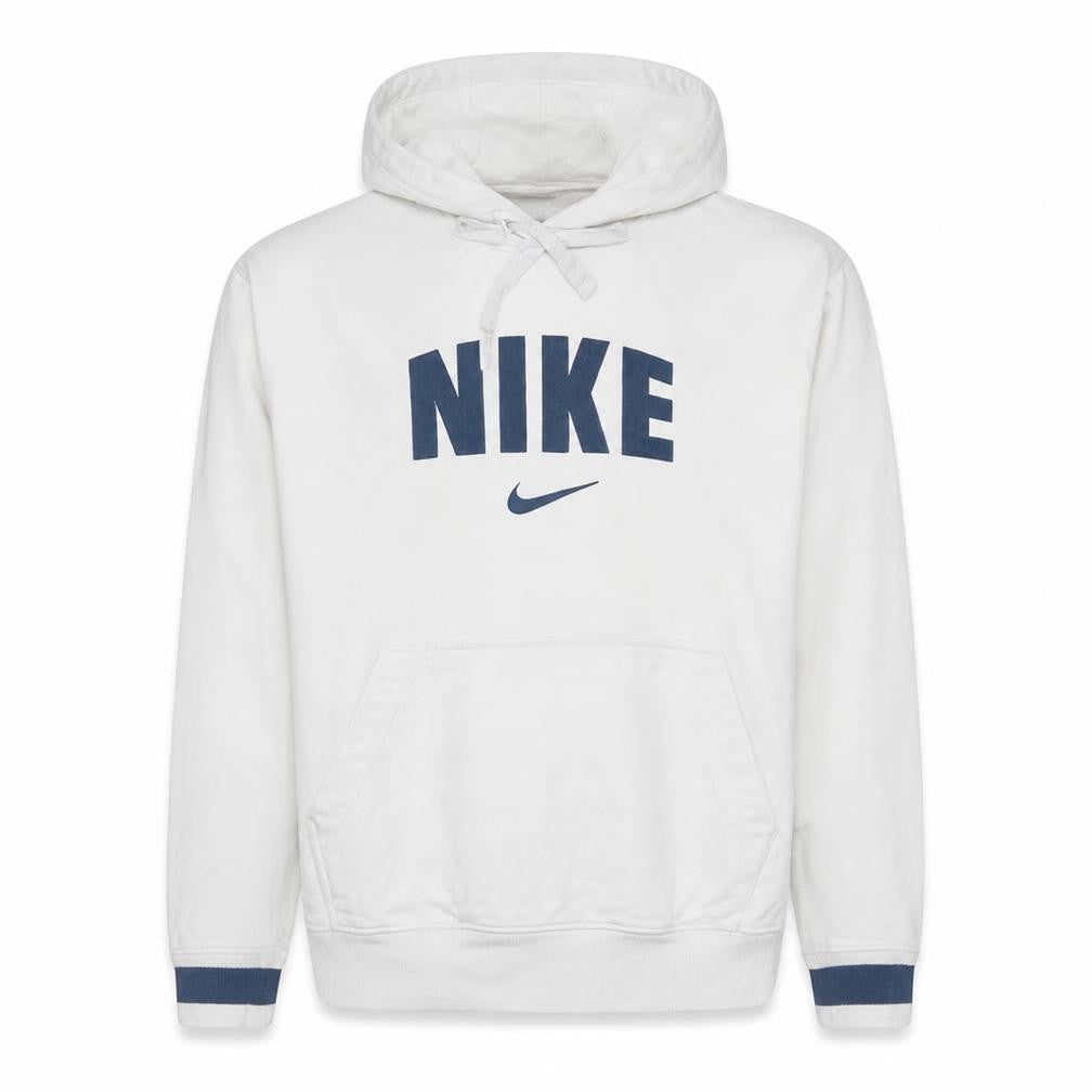 Nike Men’s White Pullover Hoodie S Regular Fit Fleece Logo