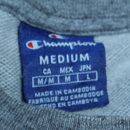 Champion Men's Grey Medium Pullover Sweatshirt Embroidered Logo