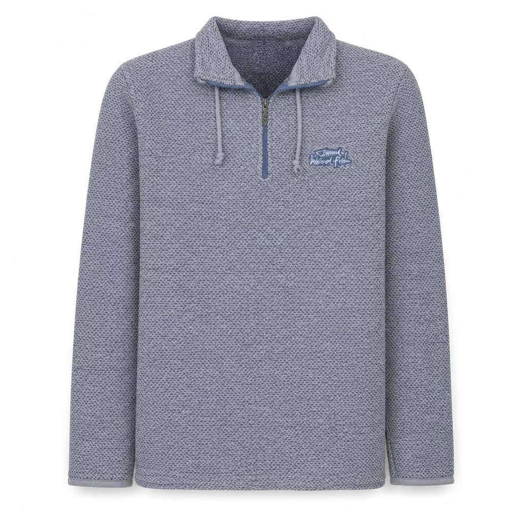 Weird Fish Mens Grey Knit 1/4 Zip Pullover Sweatshirt Size M