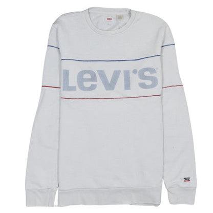 Levi's Men's White Logo Pullover Sweatshirt Size L Regular Fit