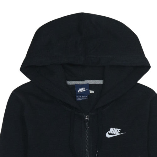 Nike Men's Black XS Full Zip Fleece Hoodie with Logo