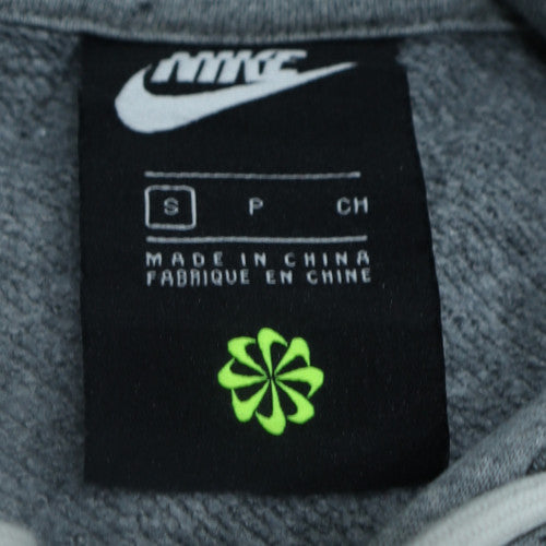 Nike Women's Grey Small Pullover Hoodie Sweatshirt with Logo