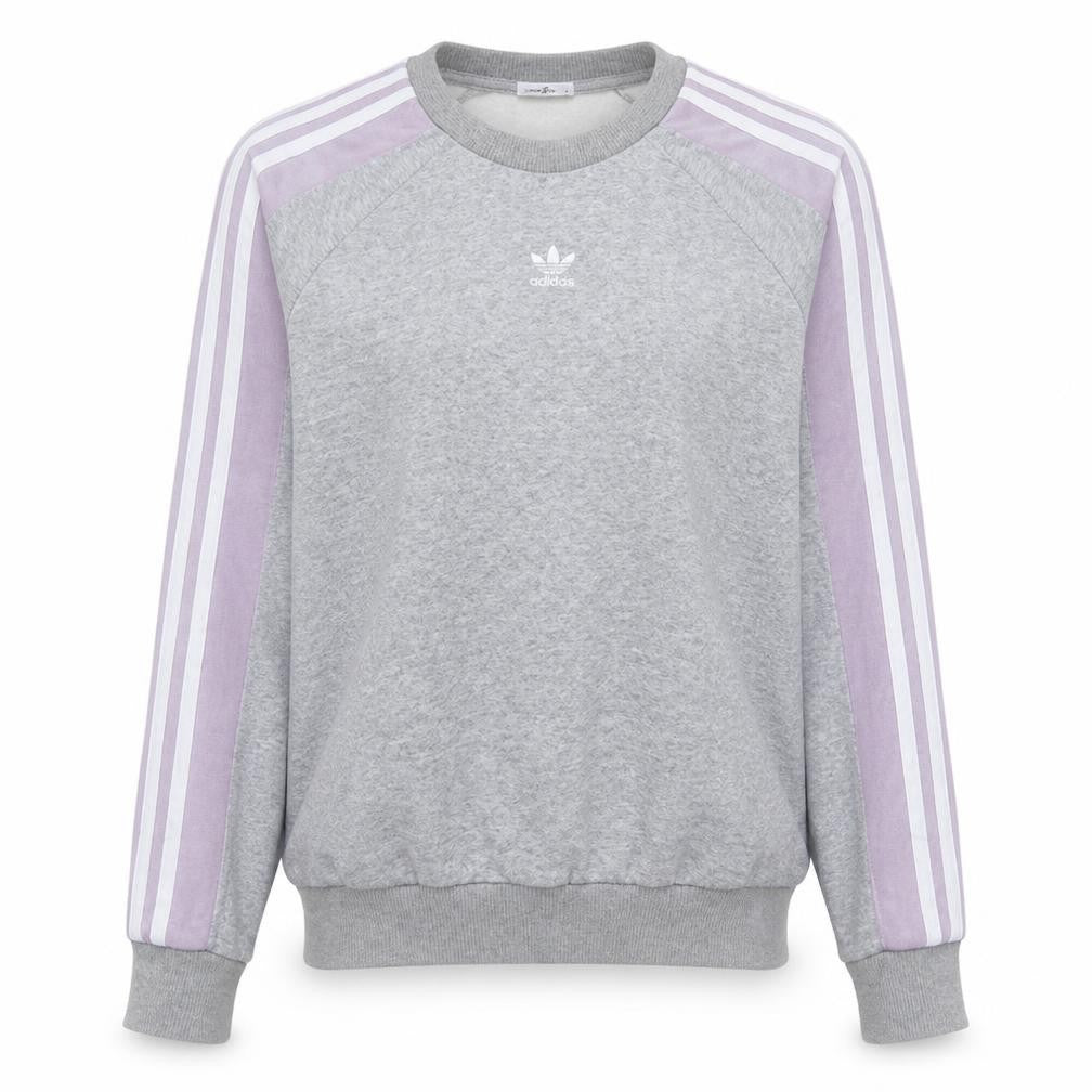 Adidas Women Grey & Lilac Crew Neck Long Sleeve Sweatshirt Size 8
