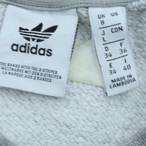 Adidas Women Grey & Lilac Crew Neck Long Sleeve Sweatshirt Size 8