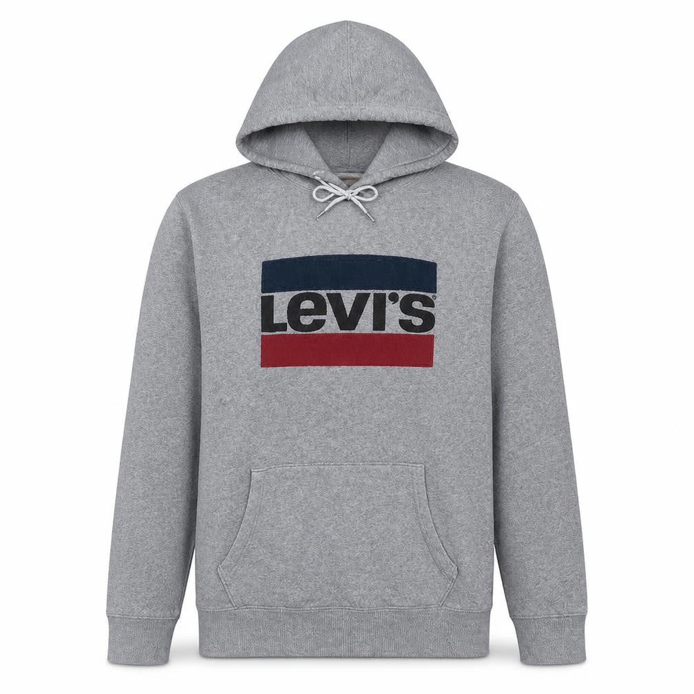 Levi's Men's Grey Logo Pullover Hoodie Size L Regular Fit