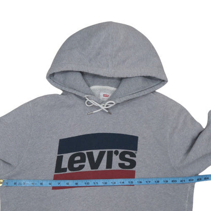 Levi's Men's Grey Logo Pullover Hoodie Size L Regular Fit