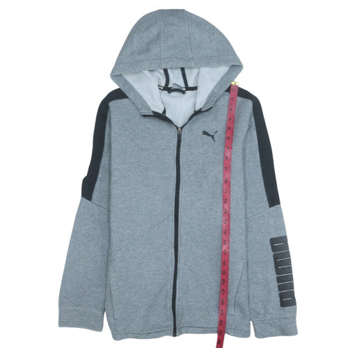 Puma Boys Grey Full Zip Hoodie Size 16 Years Cotton Blend Sportswear