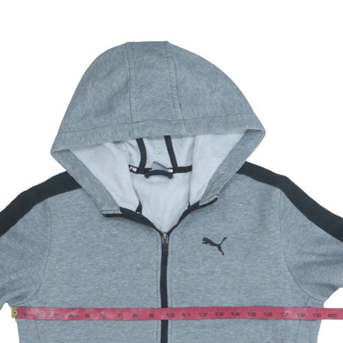 Puma Boys Grey Full Zip Hoodie Size 16 Years Cotton Blend Sportswear