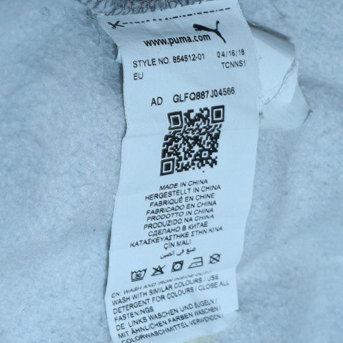 Puma Boys Grey Full Zip Hoodie Size 16 Years Cotton Blend Sportswear