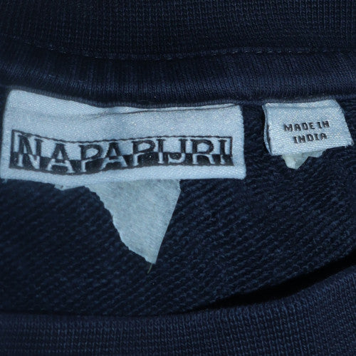 Napapijri Men's Blue Pullover Sweatshirt M Crew Neck Logo