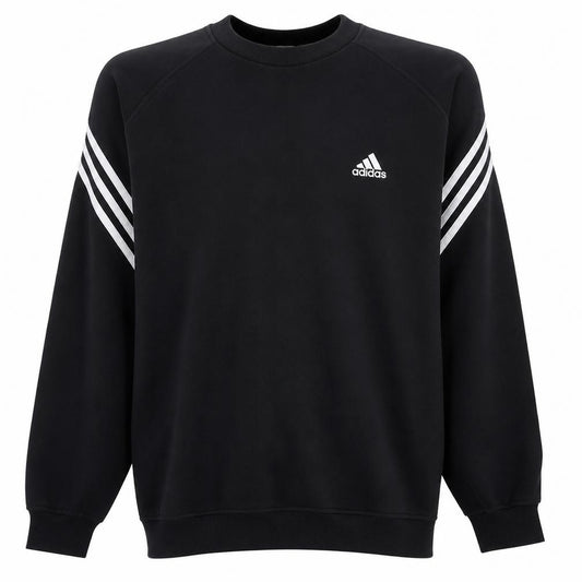 Adidas Men's Black Medium Pullover Sweatshirt Crew Neck Fleece