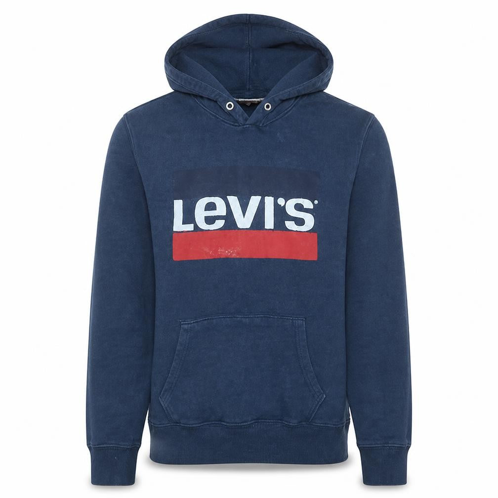Levi's Men's Blue Pullover Hoodie Medium Fleece Graphic Logo