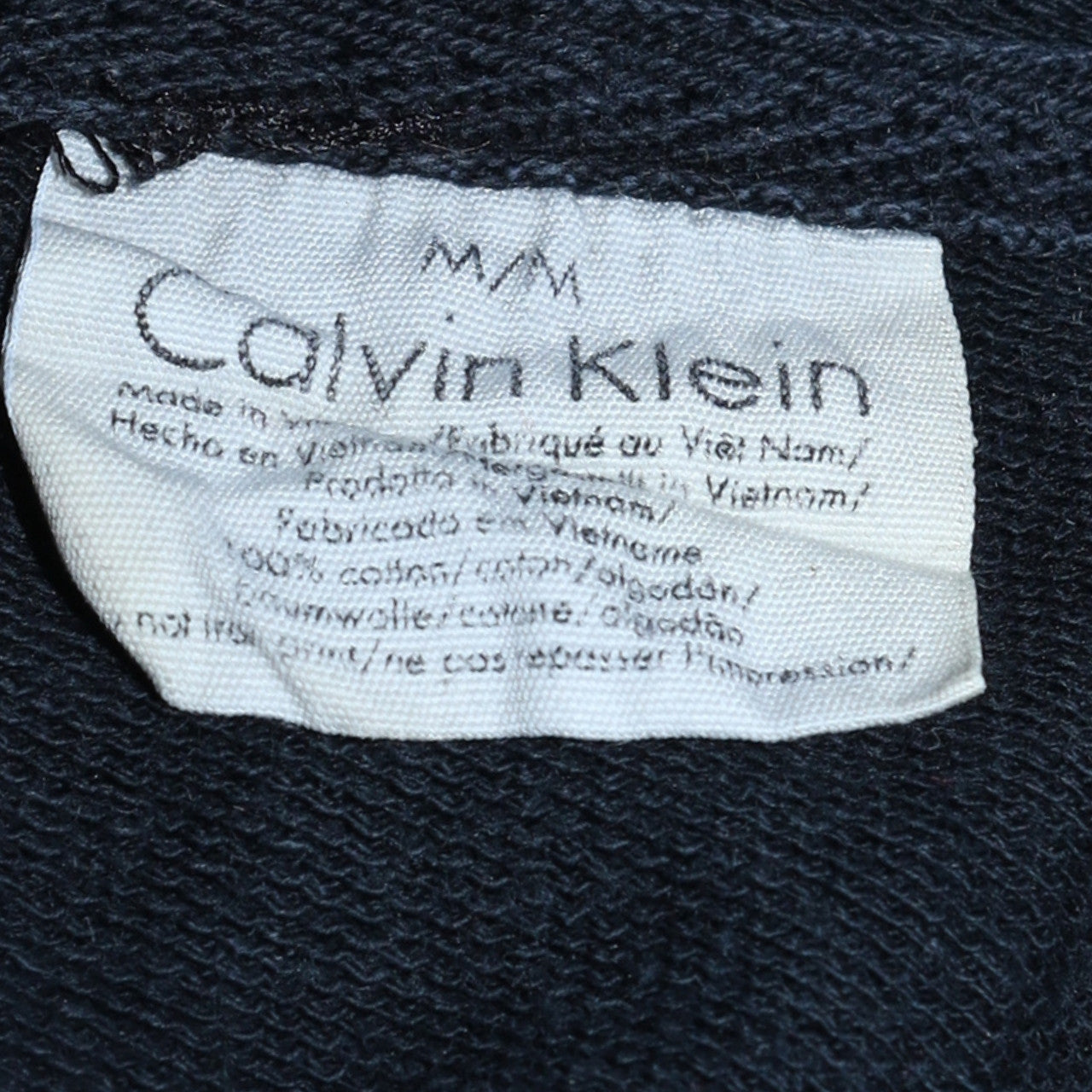 Calvin Klein Men's Black Pullover Hoodie M Long Sleeve Logo Cotton