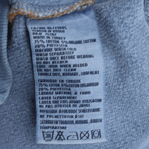 Timberland Men’s Blue Full Zip Hoodie Size L Fleece Cotton Blend