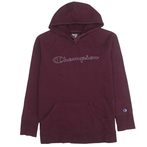 Champion Men's Red Pullover Hoodie Size L Embroidered Logo