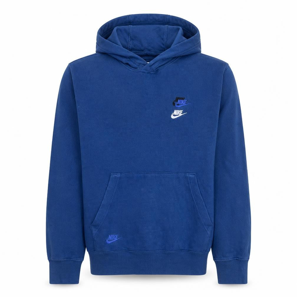 Nike Men's Blue Pullover Hoodie Small Logo Fleece Sweatshirt
