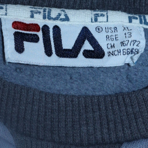 Fila Mens Blue Crew Neck Pullover Sweatshirt Size L