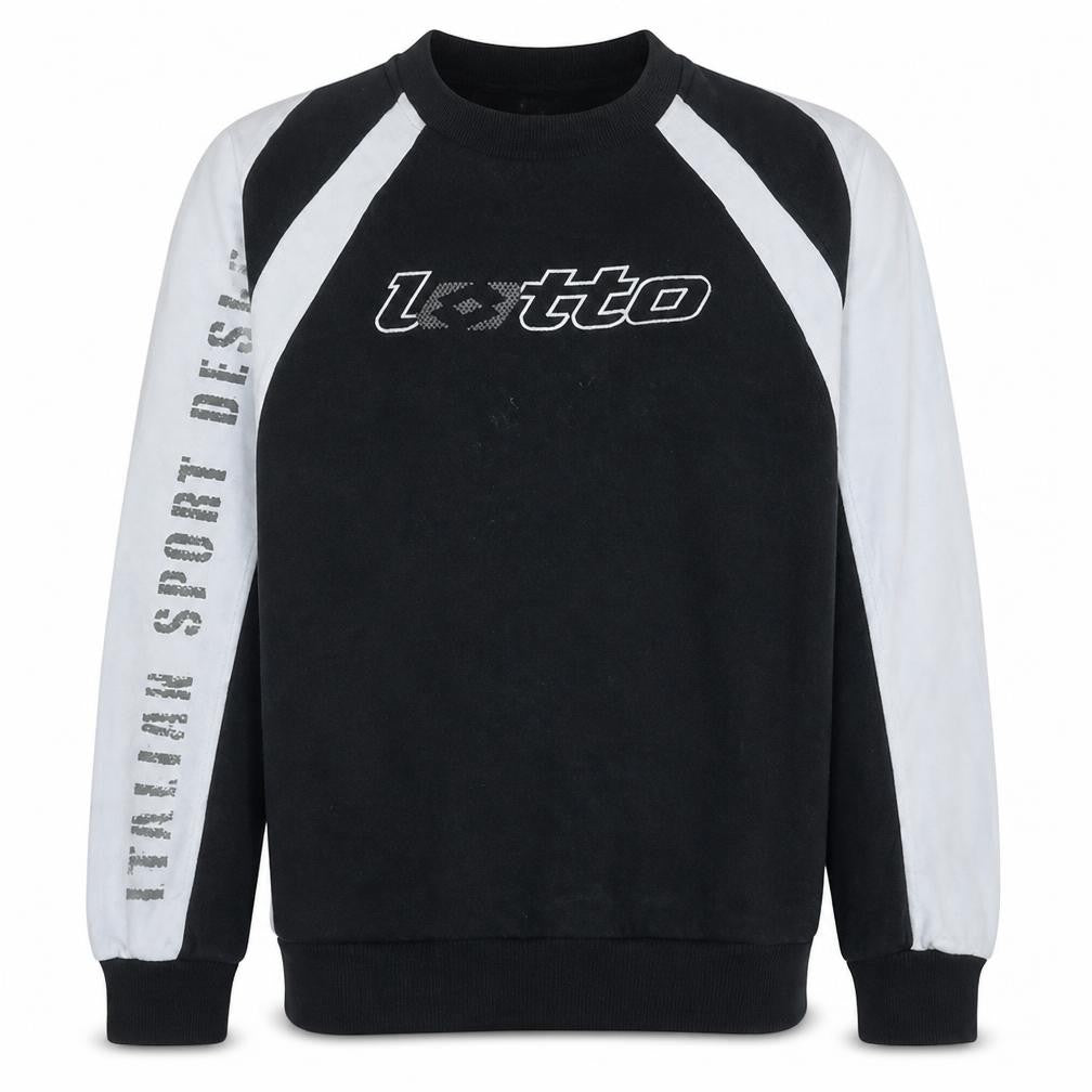 Lotto Men's Black Pullover Sweatshirt L Sports Crew Neck Fleece