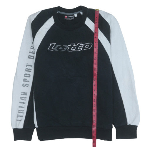 Lotto Men's Black Pullover Sweatshirt L Sports Crew Neck Fleece