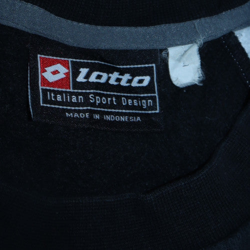 Lotto Men's Black Pullover Sweatshirt L Sports Crew Neck Fleece