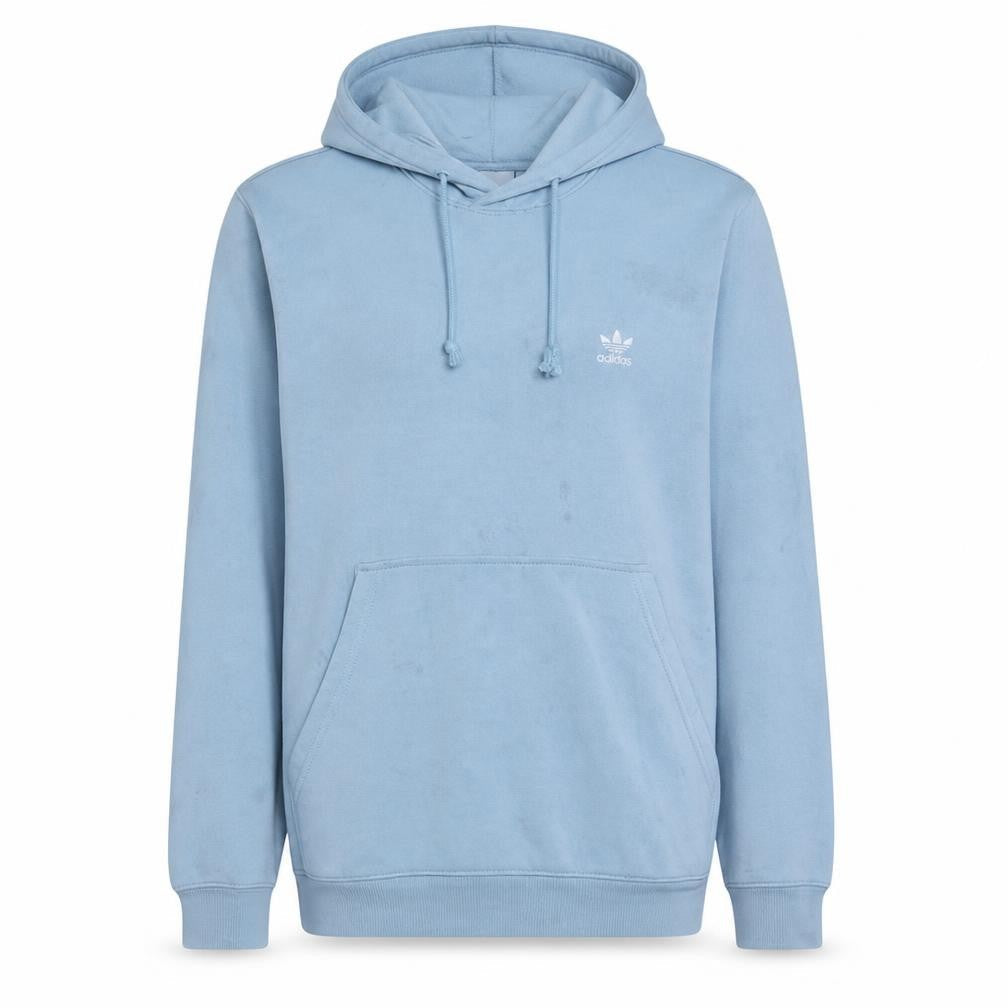Adidas Mens Blue Pullover Hoodie Size L Regular Fit Fleece Sweatshirt