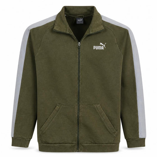 Puma Men’s Green Full Zip Sweatshirt Size L Regular Fit