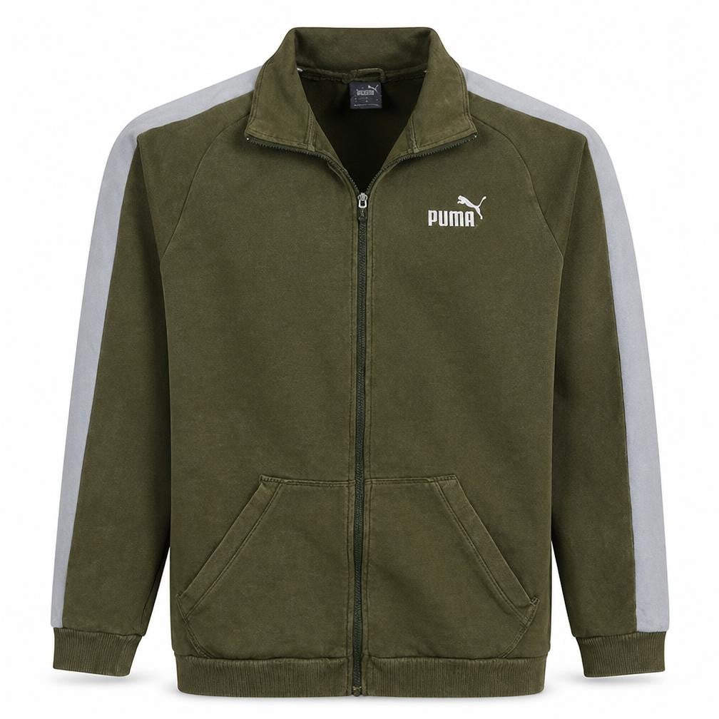 Puma Men’s Green Full Zip Sweatshirt Size L Regular Fit