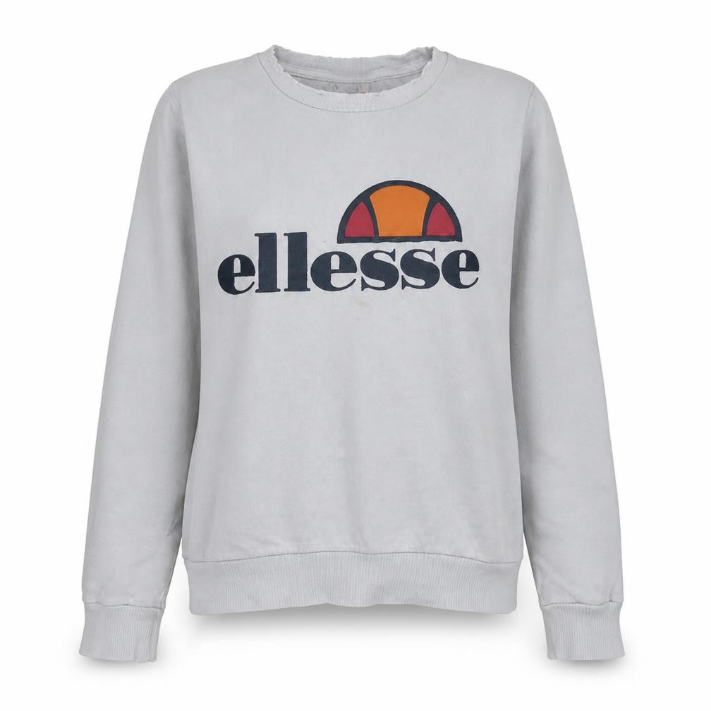 Ellesse Women White Crew Neck Logo Pullover Sweatshirt Size 16