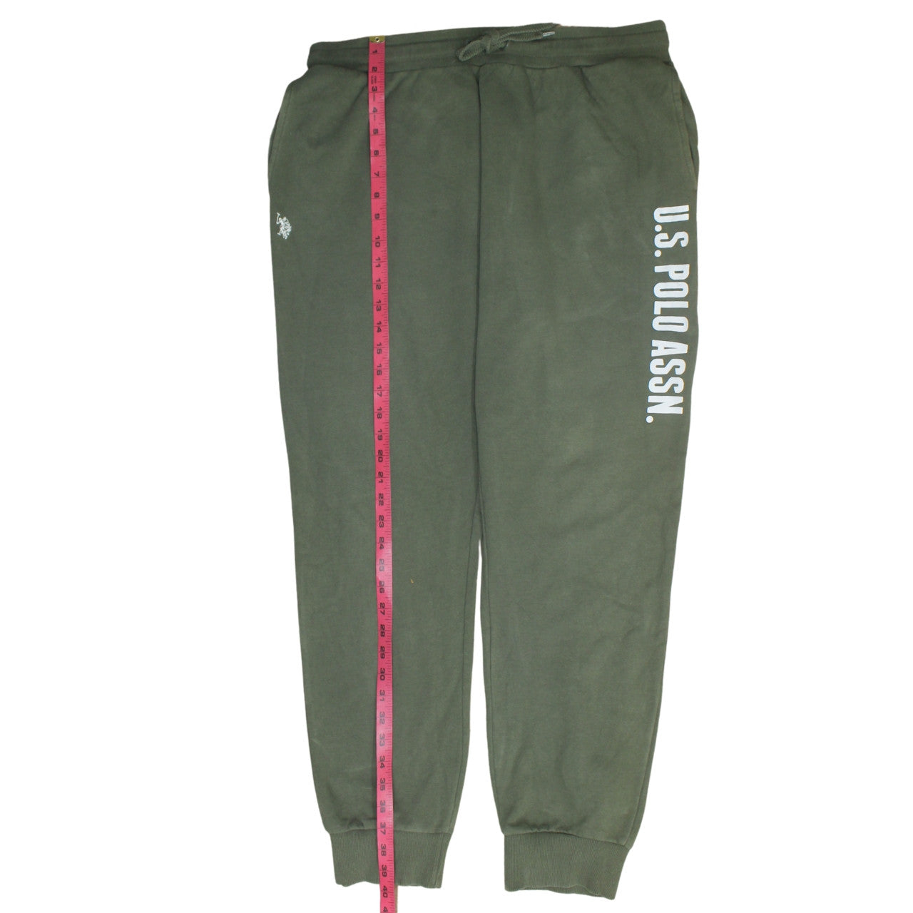 U.S. Polo Assn. Men Green Jogger Fleece Trousers XL Regular Fit