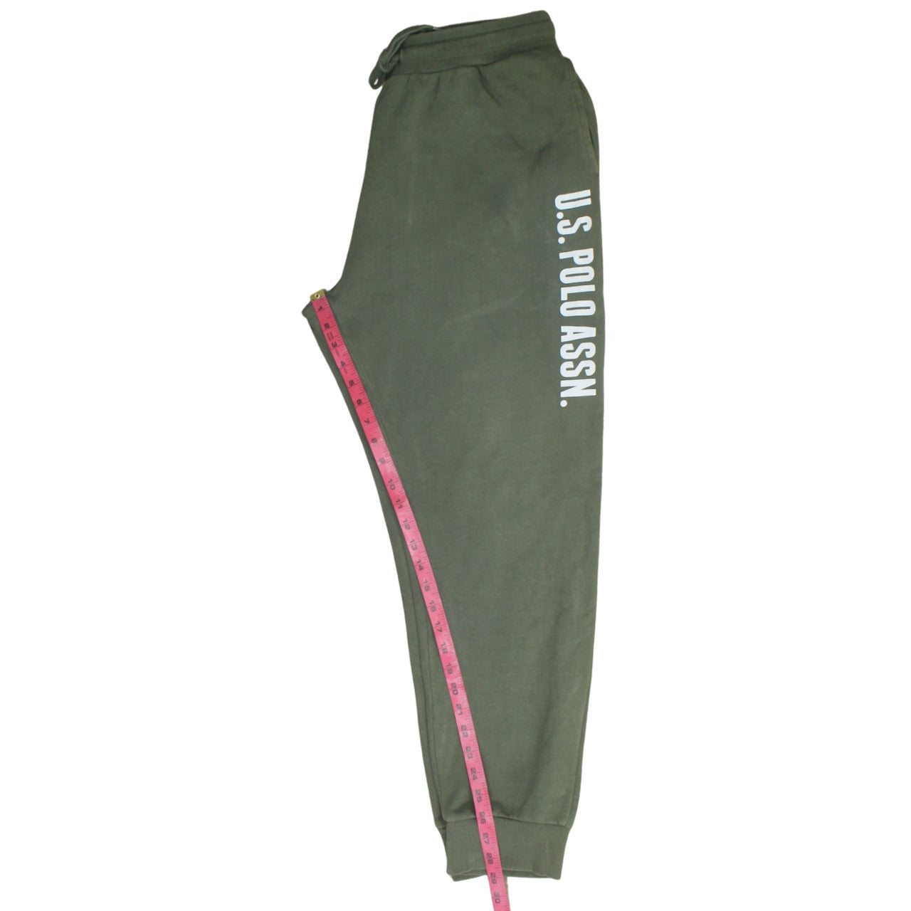 U.S. Polo Assn. Men Green Jogger Fleece Trousers XL Regular Fit