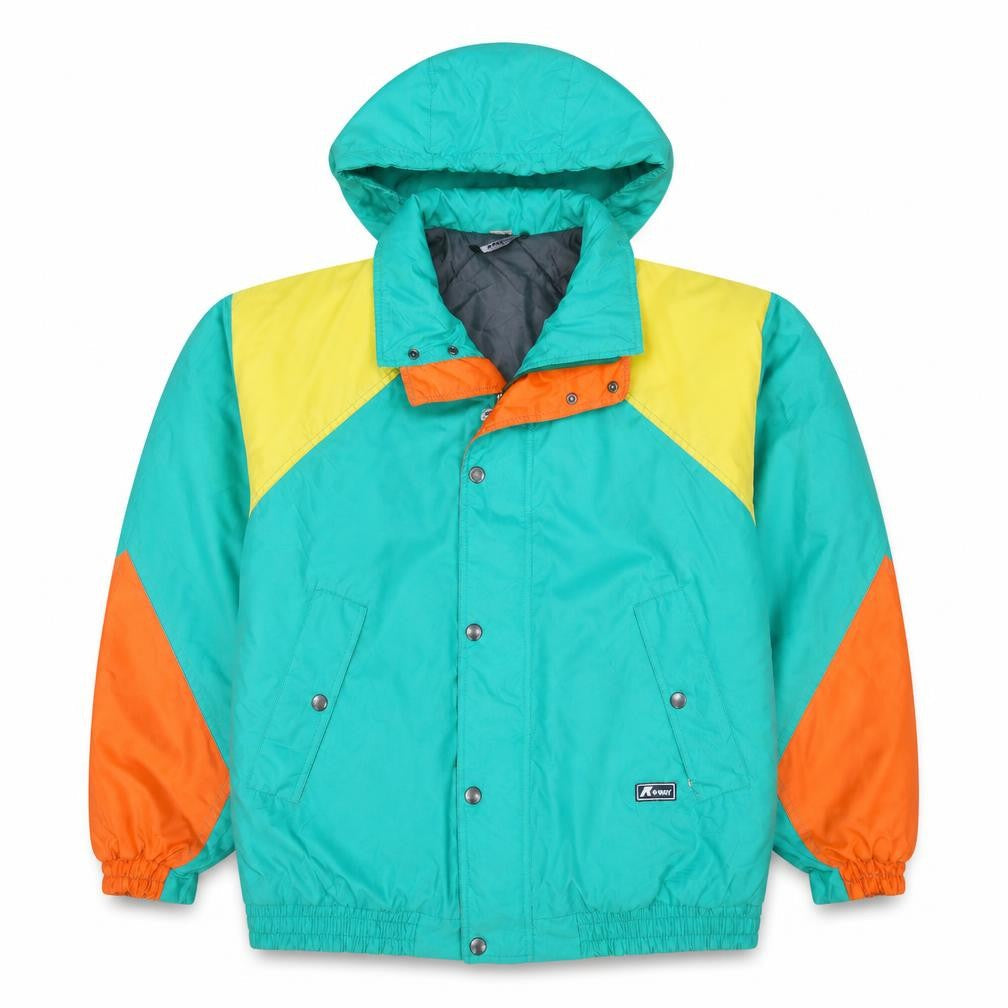 K-Way Men's Multicoloured XL Retro Hooded Puffer Jacket